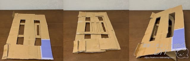 折り畳み式！木製ノートパソコンスタンド　ダンボールで試作